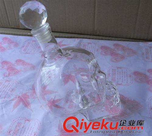 居家生活 工廠直銷 水晶玻璃骷髏頭酒瓶350ml原始圖片2