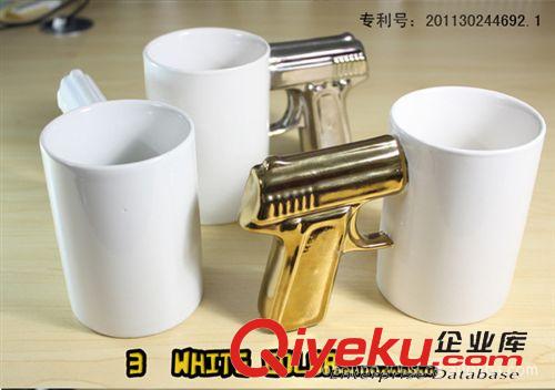 健康杯子 史上zn杯子 GUN MUG金銀sq杯 打靶杯 陶瓷杯