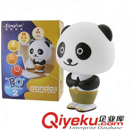 新品上架 二代熊貓智能燈 聲控報時熊貓阿寶臺燈 語音對話|錄音 留言觸摸燈原始圖片3