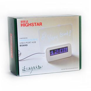時鐘鬧鐘 奇玩 留言時鐘 鬧鐘/LED電子鐘 大屏幕浪漫熒光 帶USB HUB原始圖片3