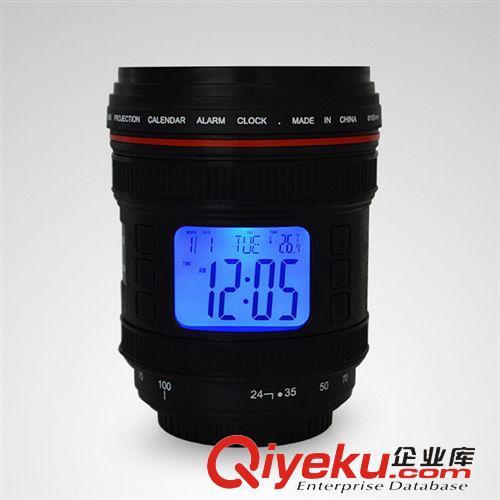 時鐘鬧鐘 奇玩 鏡頭投影鐘 萬年歷LED電子時鐘 單反鏡頭杯鬧鐘 音樂星空鐘原始圖片2
