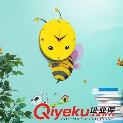 時鐘鬧鐘 奇玩 創意可愛3D花顏墻貼掛鐘 DIY墻紙壁鐘 卡通兒童靜音掛鐘原始圖片3