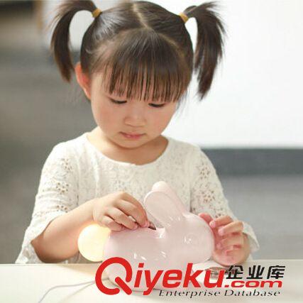 創(chuàng)意錢罐 奇玩 兔子存錢罐夜燈 USB 陶瓷聲控小夜燈 創(chuàng)意可愛LED節(jié)能夜燈原始圖片3
