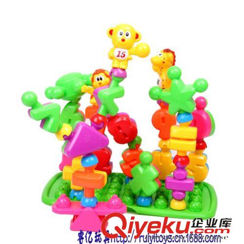 外貿(mào)新品 嬰幼兒智力益智玩具 積木塑料拼插 數(shù)字搖鈴 數(shù)字疊疊樂(lè)拼插積木