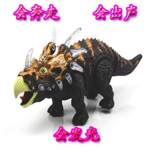 電動玩具系列 最熱銷兒童電動仿真恐龍 三角龍（帶音樂，燈光）電動模型玩具原始圖片2
