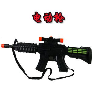 電動槍玩具系列 批發(fā)電動玩具槍  帶振動 帶音樂 有背帶 語音電動長槍