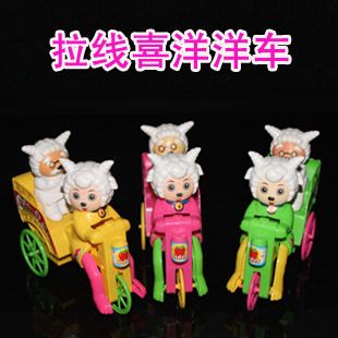 嬰幼兒玩具系列 批發(fā)拉線卡通喜洋洋踩三輪車 鈴聲拉線喜洋洋 益智卡通拉線三輪車