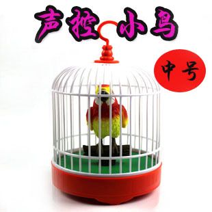 聲控玩具系列 鳥籠聲控\工藝擺設(shè)\休閑玩具\聲控鳥 電動小鳥  批發(fā)