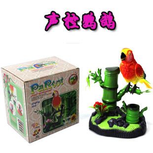 聲控玩具系列 倍隆單聲控鳥\工藝擺設(shè)\休閑玩具\聲控鸚鵡 電動鸚鵡 樹梢鸚鵡