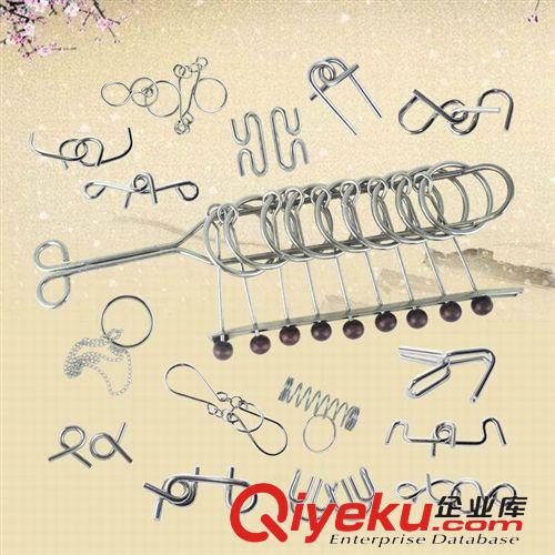 早教益智 傳統(tǒng)智力玩具 金屬九連環(huán)16件套 帶木圓珠九連環(huán) 經(jīng)典解環(huán)玩具原始圖片2