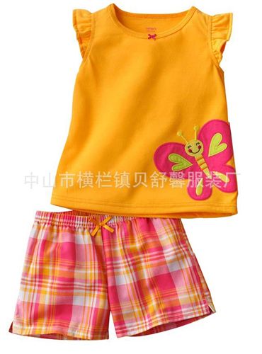 童套裝系列 嬰幼套裝 2-7T 套裝童裝 童裝套裝批發(fā)蝴蝶圖案 外貿童裝套裝原始圖片2