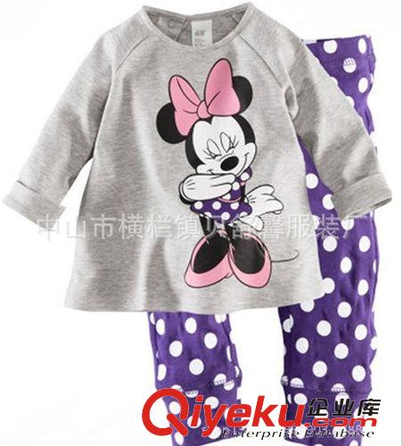 家居服系列 2014外貿(mào)原單春秋新款童家居服純棉長(zhǎng)袖套裝 米奇童家居服