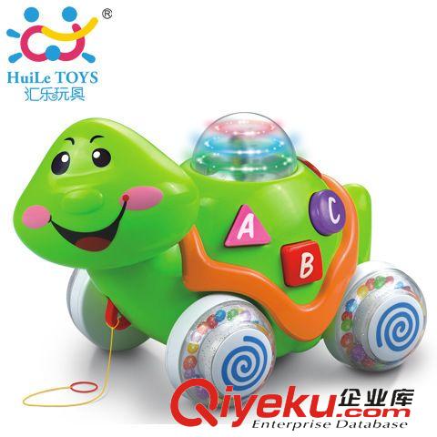 價格分類 匯樂玩具716中英文五彩燈光玩具拖拉小綠龜中英雙語語音學習車
