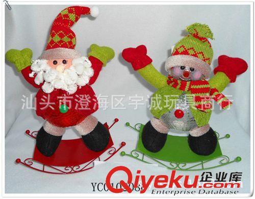 圣誕工藝品 供應(yīng)：新款YC0102086 圣誕品 大燈球搖擺雪車?yán)先?、雪人原始圖片2