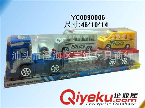 慣性玩具 供應(yīng):YC0090006慣性拖頭車(拖二只警車)_2色混裝原始圖片2