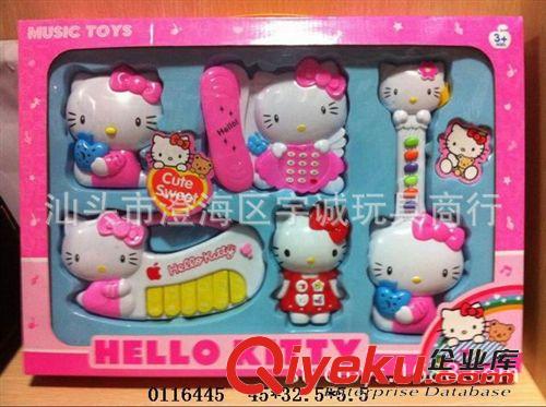 樂器玩具 供應(yīng)最熱銷兒童玩具嬰兒益智趣味hello kitty音樂吉他電話琴組合