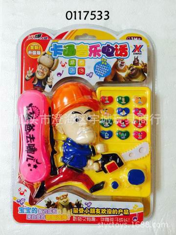 手機(jī)電話玩具 供應(yīng)最熱銷兒童玩具地?cái)偀豳u爸爸去哪兒音樂卡通電話原始圖片2