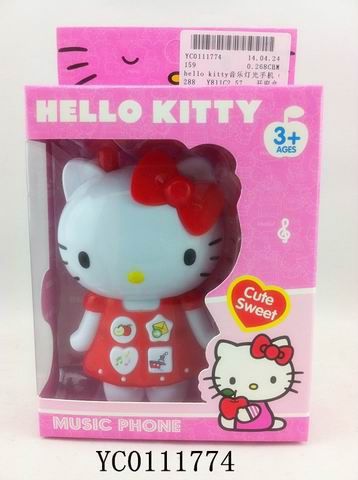 手機(jī)電話玩具 供應(yīng)hello kitty音樂(lè)燈光手機(jī)（4色混裝）