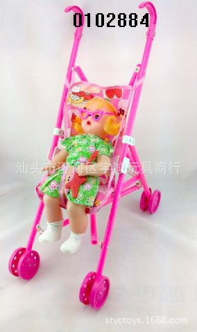 公仔玩具 供應最熱銷兒童嬰兒益智趣味手推車+14寸女娃原始圖片3
