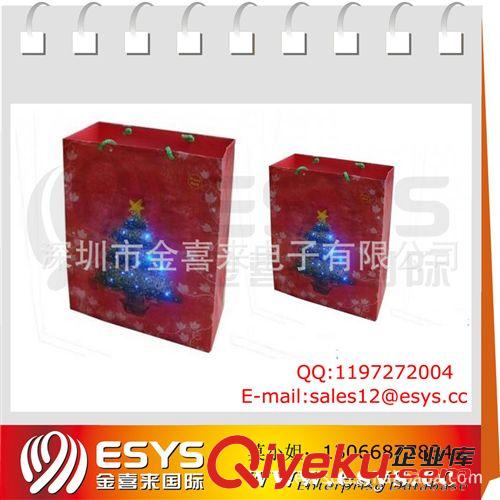 發光玩具禮品 圣誕樹發光紙袋 出口歐美手提發光音樂紙袋原始圖片2