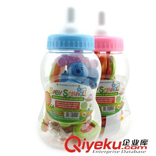 整箱批發(fā)區(qū) 0-1歲嬰兒8件套裝 大奶瓶搖鈴手搖鈴牙膠組合 寶寶益智早教玩具原始圖片3