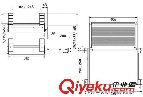 房車(chē)踏步 9913292 【房車(chē)配件】400mm平推手動(dòng)房車(chē)踏步原始圖片2