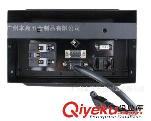 鋁合金毛刷桌面線盒系列 CL-0416 掀蓋式鋁拉絲桌面插座/會議室多媒體插座HDMI高清接口原始圖片3