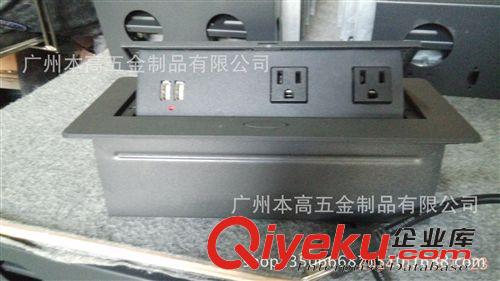 （免焊線）彈起式桌面插座系列 本高-帶USB充電美式電源桌面插座/桌面多媒體插座廠家直銷原始圖片2