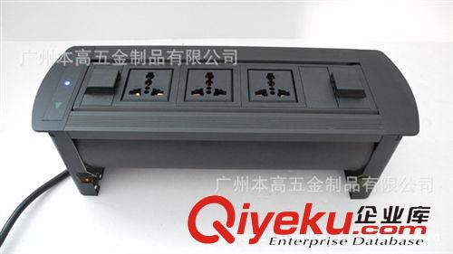 手動/電動桌面插座系列 本高-會議室智能電動翻轉(zhuǎn)桌面插座三插，VGA，網(wǎng)絡原始圖片2