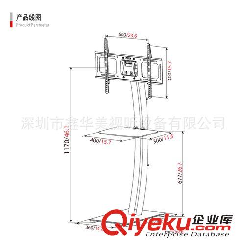 電視機移動支架系列 弓型落地式電視機支架原始圖片2