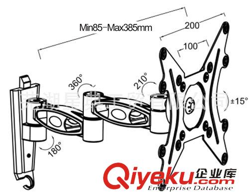 離子架系列 插入式安裝360度旋轉(zhuǎn)電視架180度拉伸液晶電視架墻掛顯示器掛架