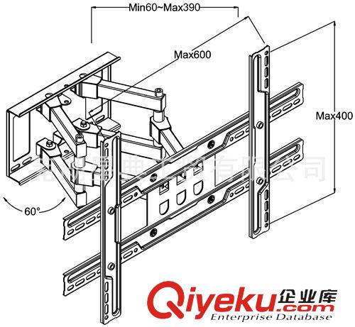 伸縮掛架系列 40-70寸雙臂拉伸式液晶電視架墻掛移動式電視機架離子架原始圖片2