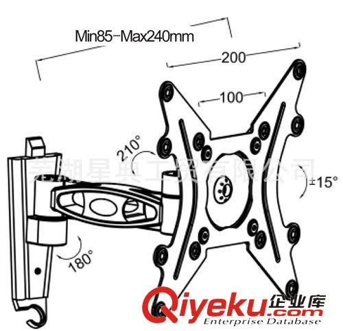 伸縮掛架系列 插入式安裝180度折疊拉伸式多功能LCD電視架液晶電視機(jī)壁掛架