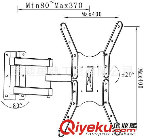 電視機(jī)架,電視架 25-52寸伸縮式液晶電視架帶延伸手臂電視機(jī)架LCDLED電視機(jī)壁掛架原始圖片2