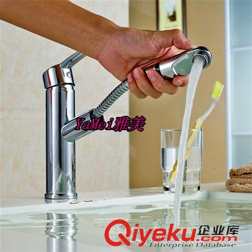 水龍頭 全銅圓形抽拉式面盆廚房龍頭 出口 品質 歐美 酒店賓館 廠家直銷