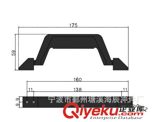 柜箱配件 包裝箱拉手 鋁箱拉手 拉手 提手 塑料拉手 黑色拉手TS05原始圖片3