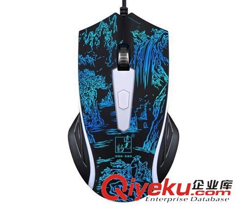 追光豹鍵鼠系列 黑色山水 Z-159 追光豹七彩炫光4D圖游戲鼠標(biāo) 電腦配件批發(fā)原始圖片2