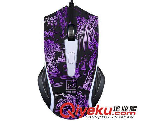 追光豹鍵鼠系列 黑色山水 Z-159 追光豹七彩炫光4D圖游戲鼠標(biāo) 電腦配件批發(fā)原始圖片3