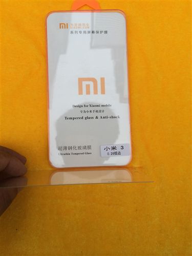 手機鋼化膜 小米3超薄鋼化玻璃膜 防刮高清手機鋼化膜0.26mm原始圖片2