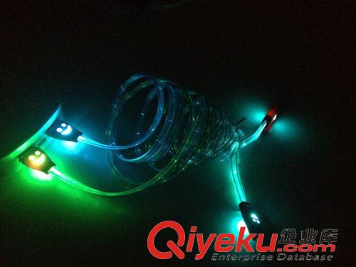 手機數據線 三星發光線micro V8七彩充電線 usb手機發光數據線