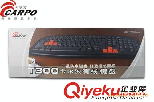 卡爾波品牌無(wú)線鍵鼠*有線 【廠家直銷】卡爾波鍵盤/T300單鍵盤/防水游戲鍵盤/USB單鍵盤原始圖片2