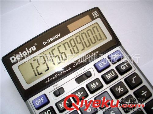 辦公系列 得來速D-9900V 大屏幕商務計算器 退位功能 太陽能雙電源 批發原始圖片2