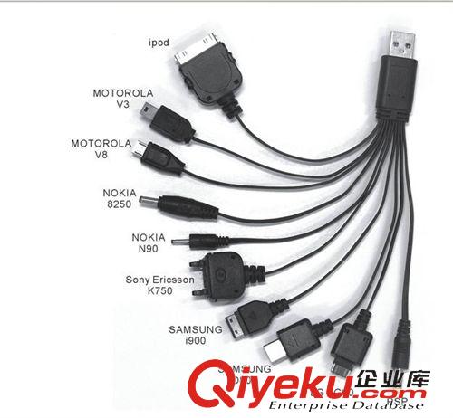 清倉tj產(chǎn)品 手機周邊配件批發(fā) 十合一USB{wn}充電線 實用多功能 直充數(shù)據(jù)線原始圖片2