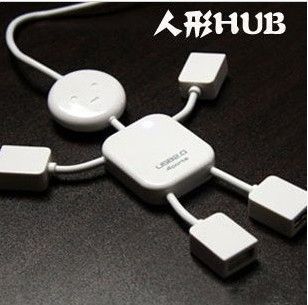 T型 手機(jī)數(shù)據(jù)線 批發(fā)USB人形  HUB集線器 創(chuàng)意人形一拖四 USB接口無憂