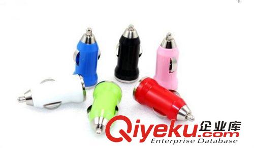 充電器 批發(fā) 蘋果iPhone 3GS 4 S 迷你 子彈頭車載USB充電器 七彩 車充頭原始圖片2