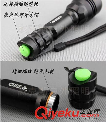 強光手電 M9進口CREEQ5鋁光杯強光手電夜騎 超聚光輕型遠射 強光手電筒原始圖片2