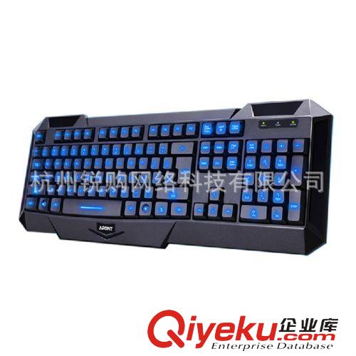電腦配件 APOINT A點G100 背光單鍵盤 USB鍵盤 游戲發光鍵盤 專業游戲競技