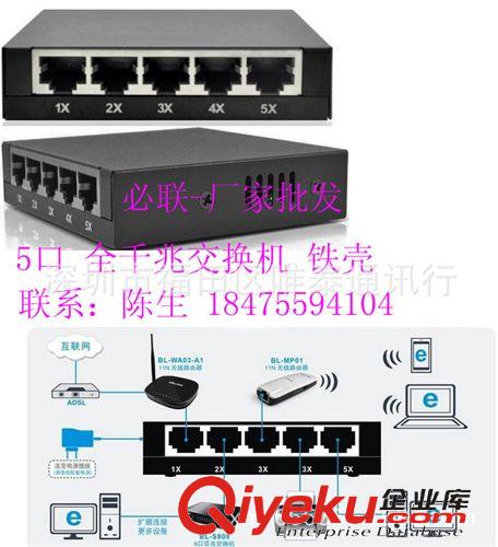 網(wǎng)絡(luò)交換機 必聯(lián)BL-S105G 5口全千兆交換機 低功耗 5個千兆以太網(wǎng)接口