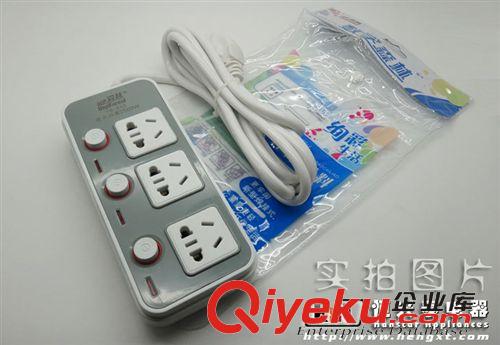 帶線插板 低價批發咖揚553三位獨立開關3米純銅電源線防爆防漏電耐用型插座原始圖片3