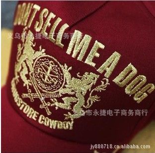 棒球帽 YJD-221 韓版金絲繡花棒球帽 陽光男孩棒球帽 刺繡雙獅棒球帽原始圖片2